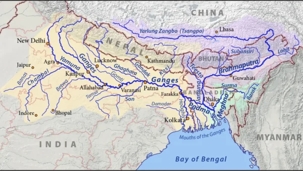 Himalayan rivers joining the Ganga downstream of Prayagraj