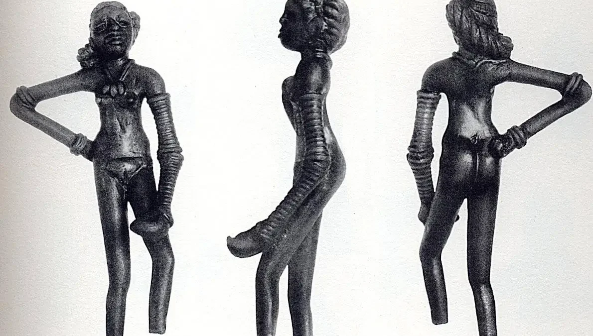 Female figurine known as ‘Dancing Girl’, found at Mohenjodaro